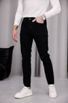 Erkek Siyah Slim Fit Likralı Dar Paça Kot Pantolon
