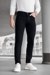 Erkek Siyah Slim Fit Likralı Dar Paça Lazerli Kot Pantolon