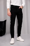 Erkek Siyah Slim Fit Likralı Dar Paça Kot Pantolon