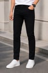 Erkek Siyah Slim Fit Likralı Dar Paça Kot Pantolon