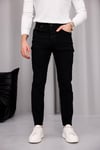 Erkek Siyah Slim Fit Likralı Dar Paça Kot Pantolon