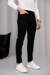 Erkek Siyah Slim Fit Likralı Dar Paça Kot Pantolon