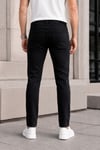 Erkek Siyah Slim Fit Likralı Dar Paça Lazerli Kot Pantolon