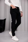 Erkek Siyah Slim Fit Likralı Dar Paça Kot Pantolon