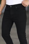Erkek Siyah Slim Fit Likralı Jean Pantolon