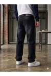 Erkek Siyah Taşlamalı Baggy Fit Geniş Kesim Jean Pantolon