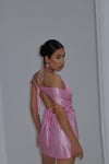 Degaje Yaka Mini Siyah Elbise (Bralet Dahil)