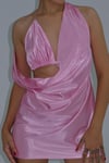 Degaje Yaka Mini Siyah Elbise (Bralet Dahil)