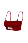 Özel Tasarım Calcite Simli Top Bralet Kırmızı 