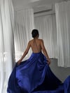 Özel Tasarım Hürrem Yeşili Örme Saten Uzun Elbise