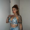 Özel Tasarım Laura Koyu Pembe Simli Bralet