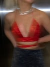 Özel Tasarım Laura Koyu Pembe Simli Bralet