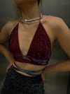Özel Tasarım Laura Koyu Pembe Simli Bralet