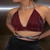 Özel Tasarım Laura Koyu Pembe Simli Bralet