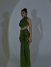 Özel Tasarım Simli Drape Yaka Bluz