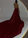 Özel Tasarım Simli Uzun Kuyruklu Elbise