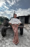 Oversize Beyaz Yazı Baskılı T-shirt