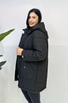 -20 Derece Büyük Beden Mont - Siyah