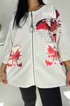 8633 C&M KELEBEK BASKILI TAŞLI SWEATSHİRT - BEYAZ