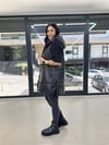 Büyük Beden Çıt detaylı siyah yelek