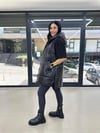 Büyük Beden Çıt detaylı siyah yelek