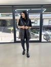 Büyük Beden Çıt detaylı siyah yelek