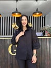 Büyük Beden kol detaylı tasarım bluz
