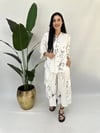 Büyük Beden naturel keten pantolon