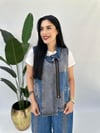 Büyük Beden tencel kot patchwork bluz yelek
