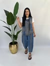 Büyük Beden tencel kot patchwork bluz yelek