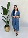 Büyük Beden tencel kot patchwork bluz ceket