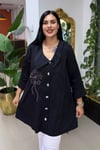 DENİZ KABUKLU POPLİN TUNİK BÜYÜK BEDEN GÖMLEK