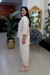 FİLE VE DANTEL NAKIŞLI  BÜYÜK BEDEN KETEN TAKIM