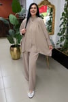 HAKİM YAKA TENCEL GOLD DÜĞMELİ İKİLİ TAKIM VİZON