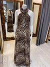İPEK ŞİFON LEOPAR ELBİSE