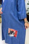 KEDİ TASARIMLI ÖZEL KOT CEKET KAP