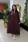 PAYET VE NAKIŞ İŞLİ KEMERLİ GÖMLEK ELBİSE