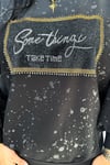 Taşlı Baskılı Büyük Beden Sweatshirt - Antrasit