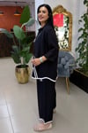 TAŞLI BİYE ŞERİTLİ İKİLİ BÜYÜK BEDEN TAKIM