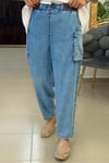 YAN CEPLİ BÜYÜK BEDEN TENCEL JEAN