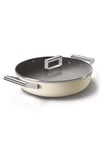SMEGSMEG Cookware 50'S Style Krem Pilav Tenceresi Cam Kapaklı 28 cm CKFD2811CRM