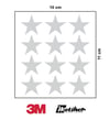 3M Gri Reflective (Reflektif) 12'li Yıldız Sticker Etiket Modeli