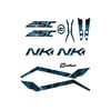 250 NKCF MOTO NK250 Mavi Duman Tam Takım Model Sticker Modeli 