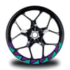 CFMOTO 450SR Jant Sticker Yarım Daire İç & Dış Üçgen Kaplama Etiket Modeli Turkuaz - Mor
