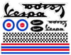 Piaggio Vespa Kask Kırmızı - Mavi Sticker Etiket Modeli