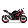 RKS R250 Monster Kırmızı Parçalı Kaplama Sticker Etiket Modeli