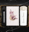 400 ML Otomatik Kilitli Beyaz Termos & Özel Tasarım Defter & Kişiye Özel Touch Pen Kalem Hediye Seti