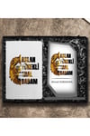Babalar Gününe Özel Tasarım Defter & Kişiye Özel Cam Plaket Hediye Seti