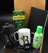 Kişiye Özel Harf Tasarımlı Kupa & French Press & 250 Gram Jacobs Filtre Kahve & Kişiye Özel Siyah Defter & Green World Kolonya