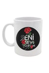 Sevgililere Özel Tasarımlı Kupa & Özel Tasarım Mum & Bahar Coşkusu Çiçek Demeti Hediye Seti